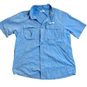 Gander Mountain Men's Shirt Large Guide Series Blue Fishing Shirt